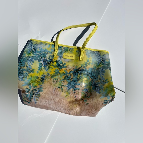 Bebe Limited Edition Spring Garden Colorful Beach Tote Bag Purse - Picture 5 of 5